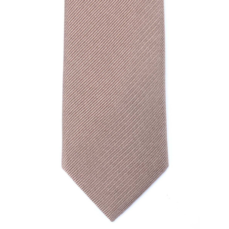 Thin tie in pure silk ribbed