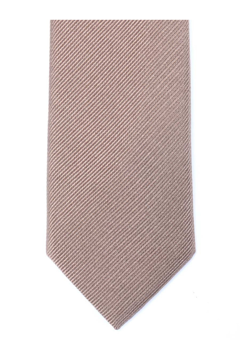 Thin tie in pure silk ribbed