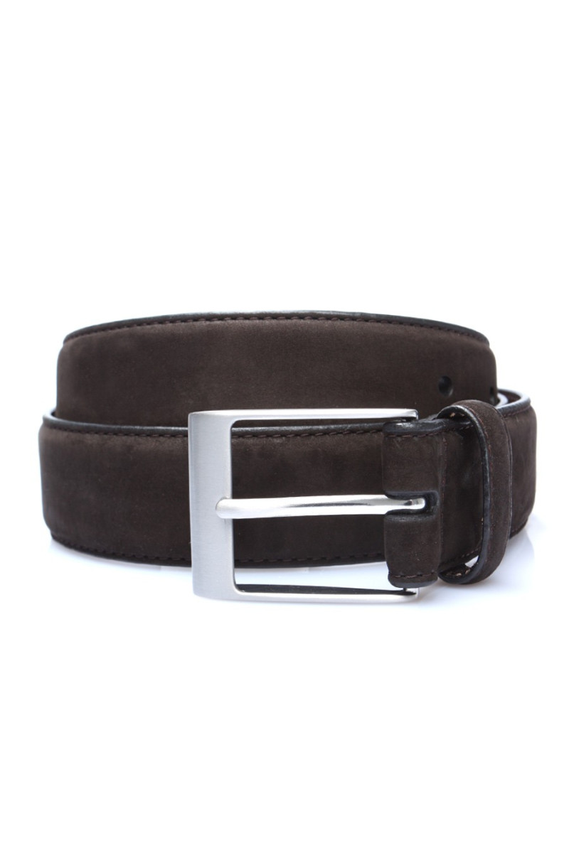 Ceinture homme en daim marron