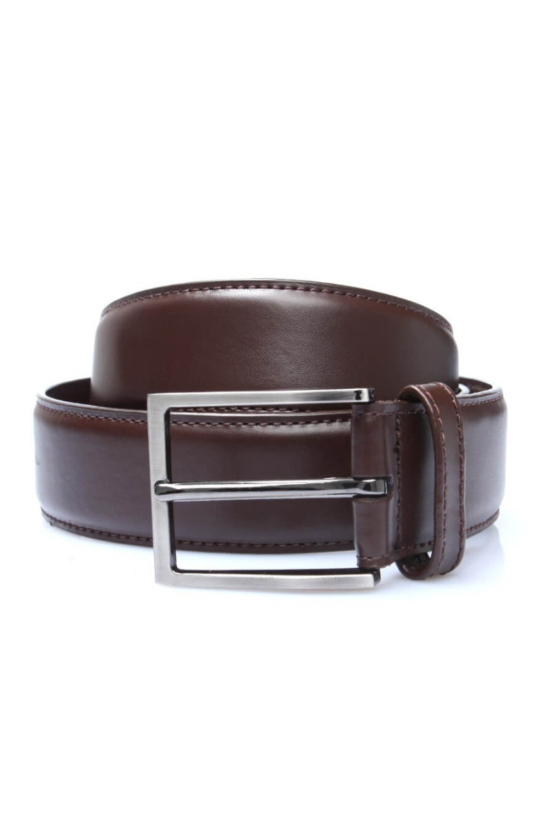 Ceinture homme cuir lisse surpiqué ton sur ton