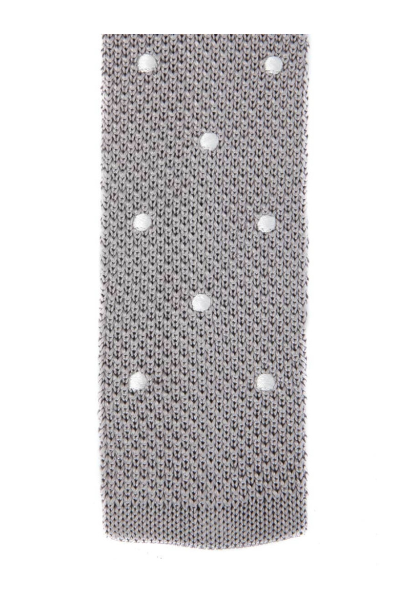 Tie fine mesh knit of pure silk polka dot