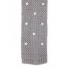 Cravate fine en maille tricot de pure soie à pois