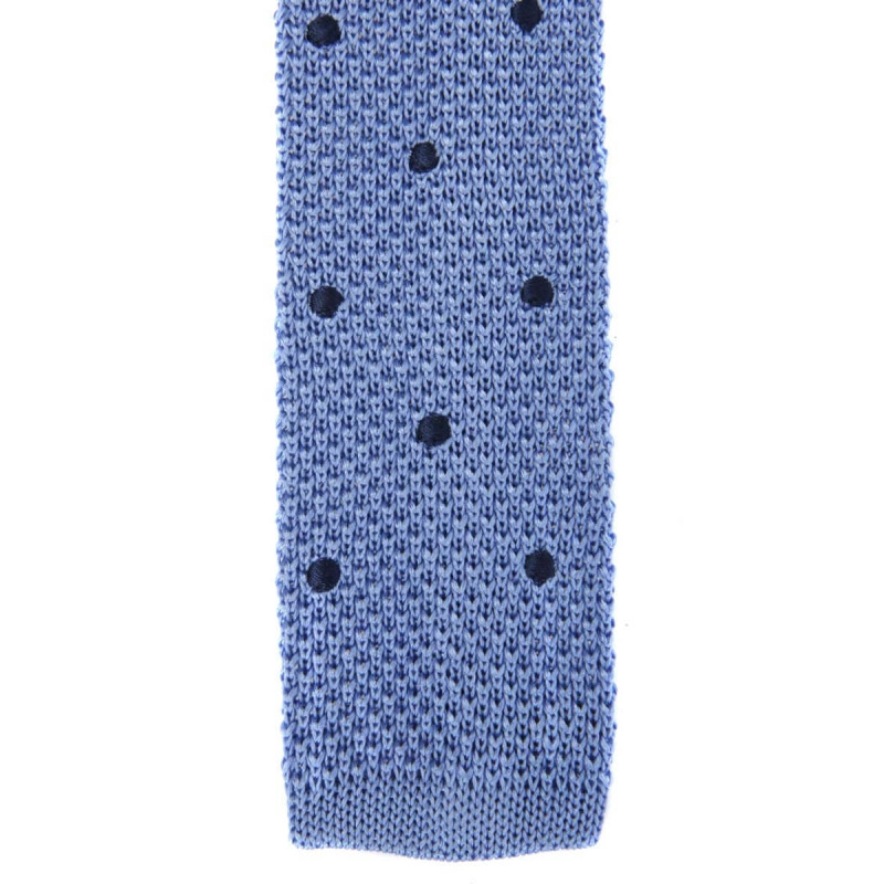 Tie fine mesh knit of pure silk polka dot