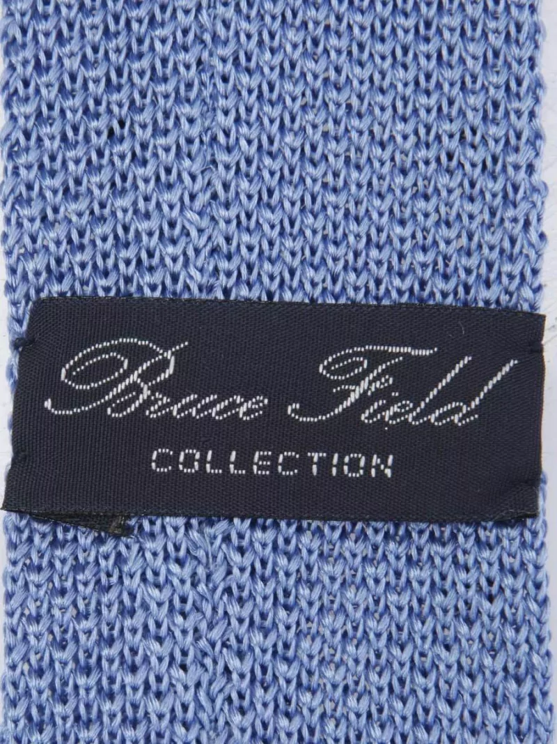 Cravate fine en maille tricot de pure soie à pois