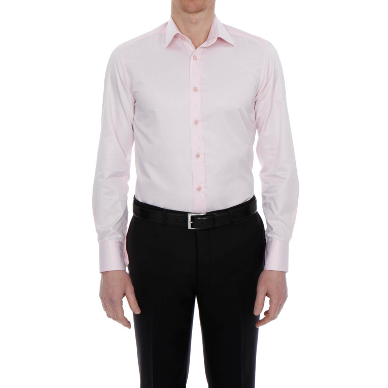 Chemise homme Benton cintrée blanc uni