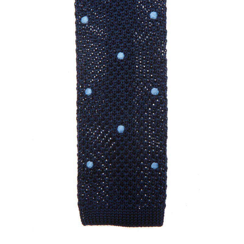 Tie fine mesh knit of pure silk polka dot