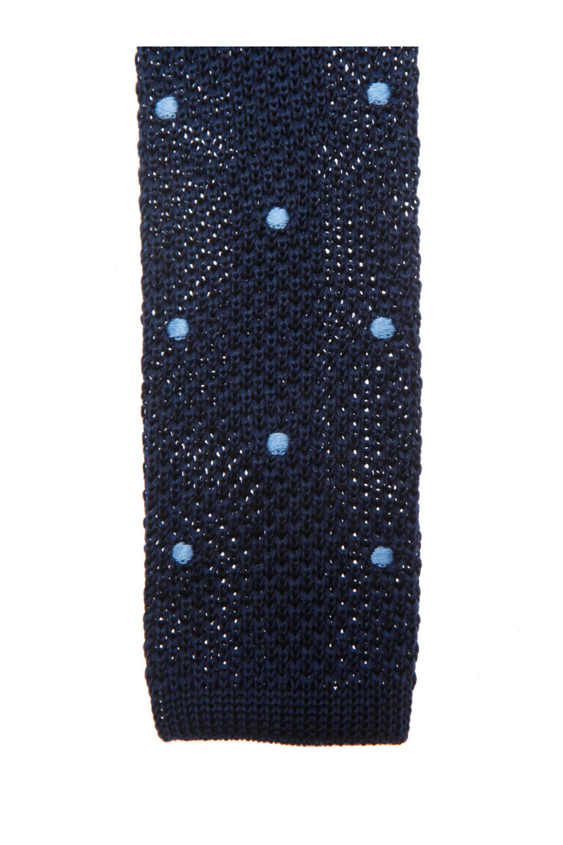 Tie fine mesh knit of pure silk polka dot
