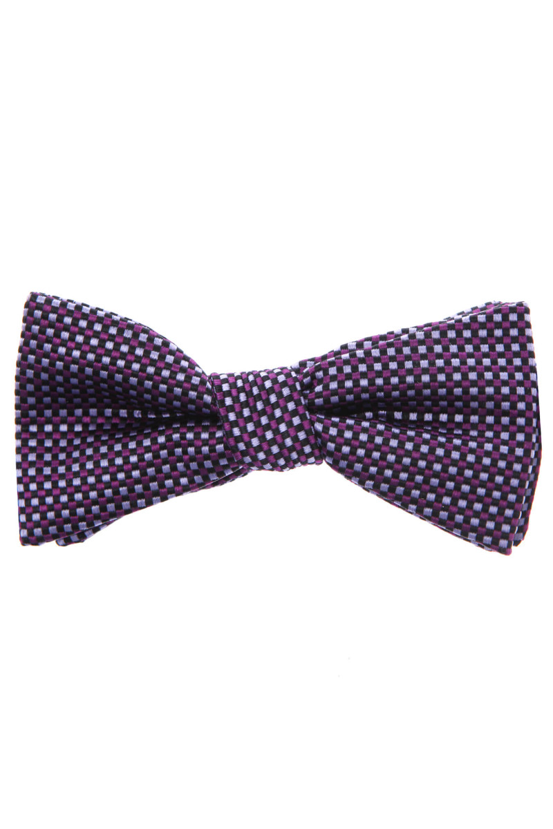 Bow tie pure silk chequered parma