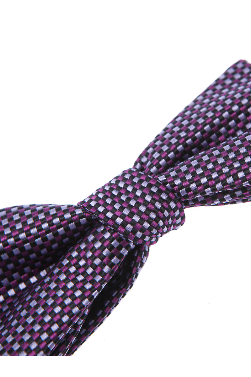 Bow tie pure silk chequered parma