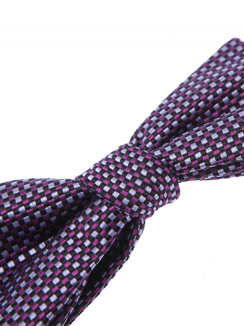 Bow tie pure silk chequered parma