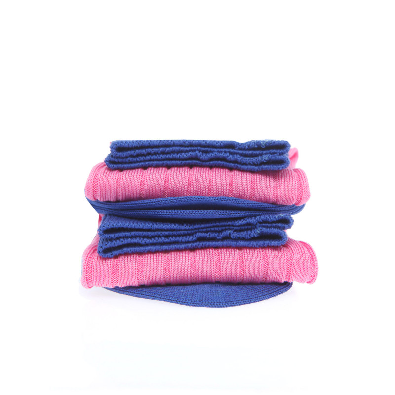 Mens socks over of Scotland 100% cotton pink and indigo