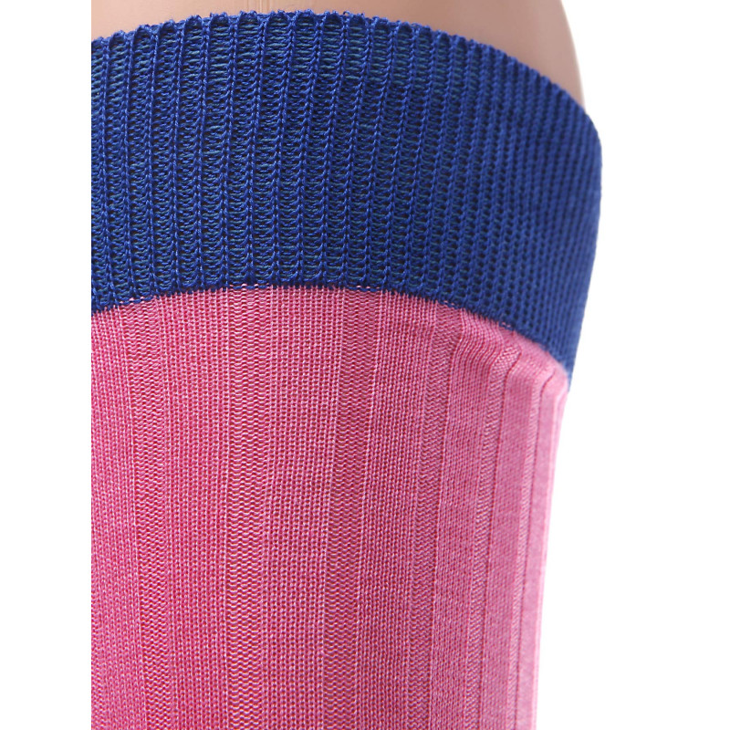 Mens socks over of Scotland 100% cotton pink and indigo
