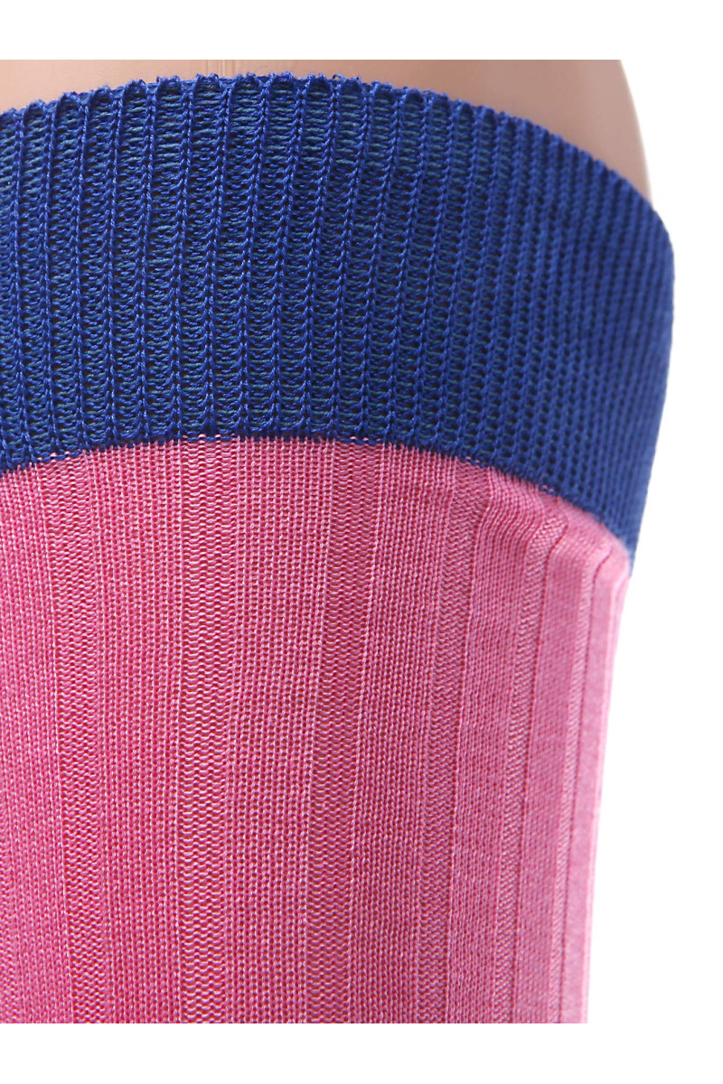 Chaussettes homme fil d'Ecosse 100% coton rose et indigo