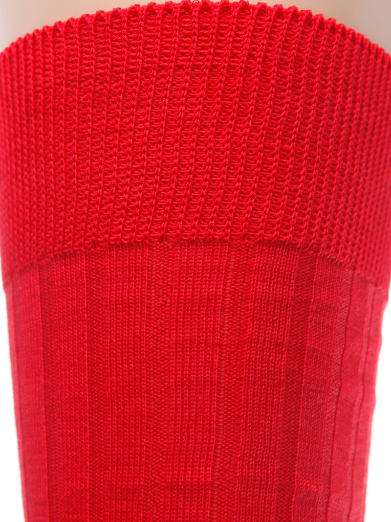 Chaussettes noires bord rouge pour homme en fil d'Écosse 100% coton