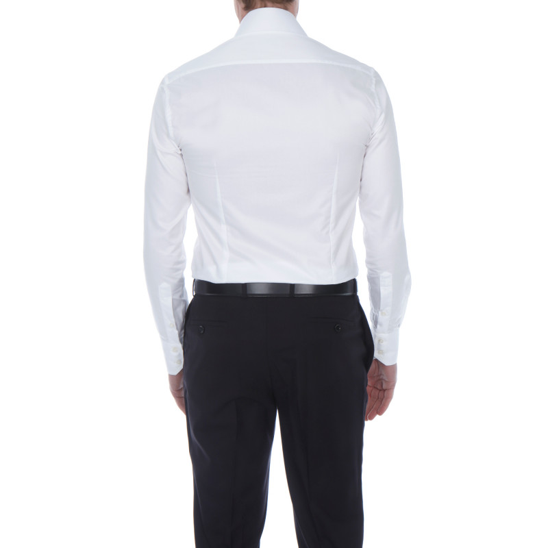 Chemise homme cintrée unie à col haut deux boutons