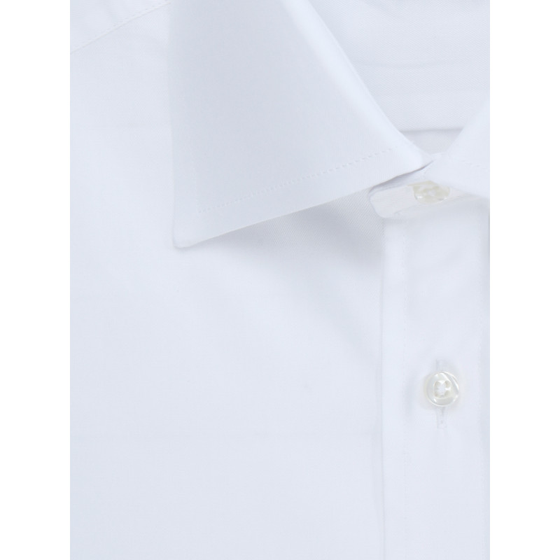 Chemise homme cintrée unie à col haut deux boutons