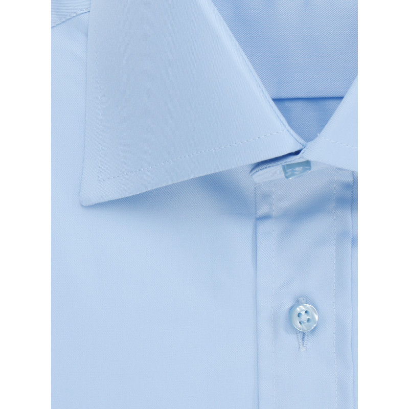 Chemise homme cintrée unie à col haut deux boutons