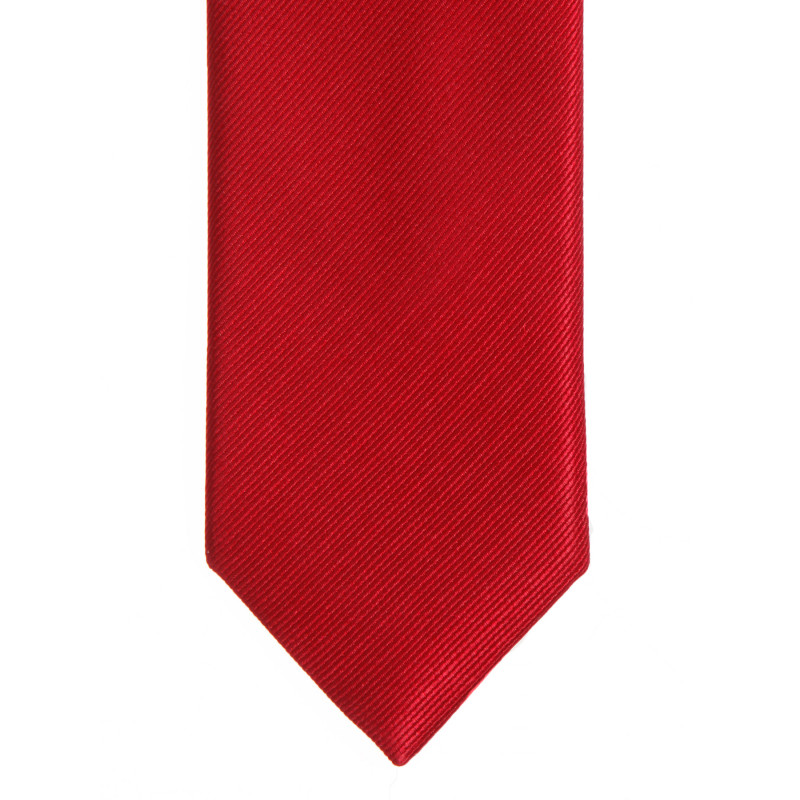 Thin tie in pure silk ribbed