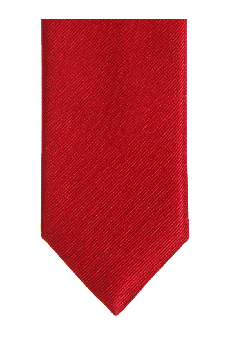 Thin tie in pure silk ribbed