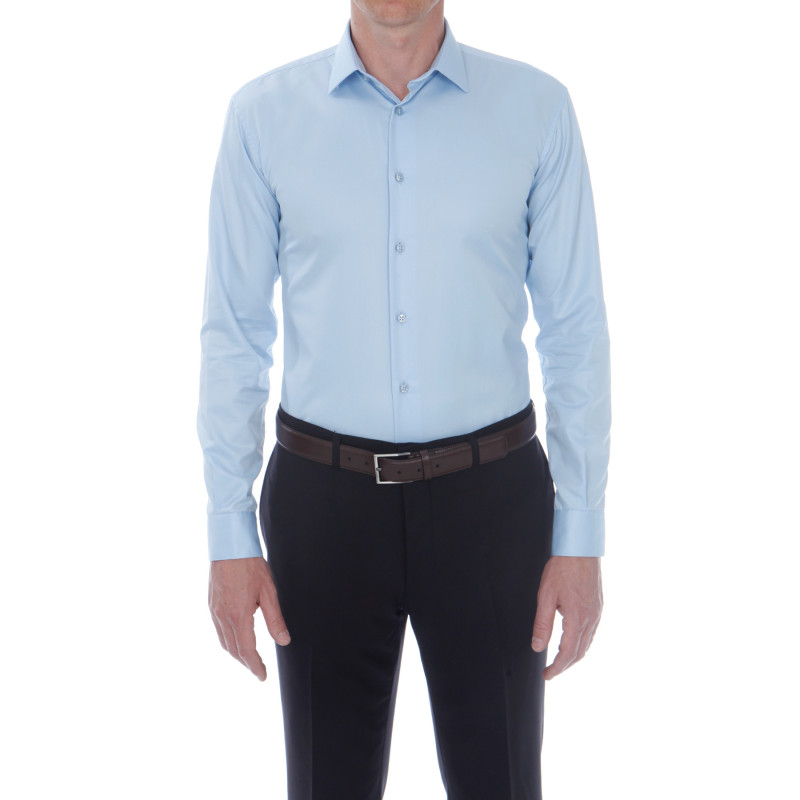 Chemise unie homme très cintrée en pur coton