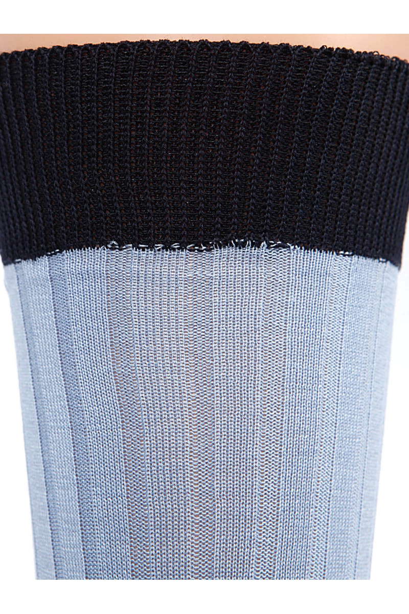 Chaussettes homme fil d'Ecosse 100% coton ciel et marine