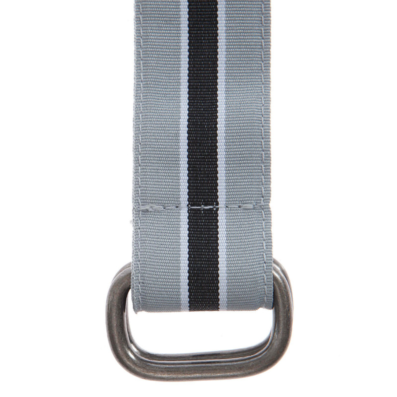 Ceinture en toile rayée gris, noir et blanc