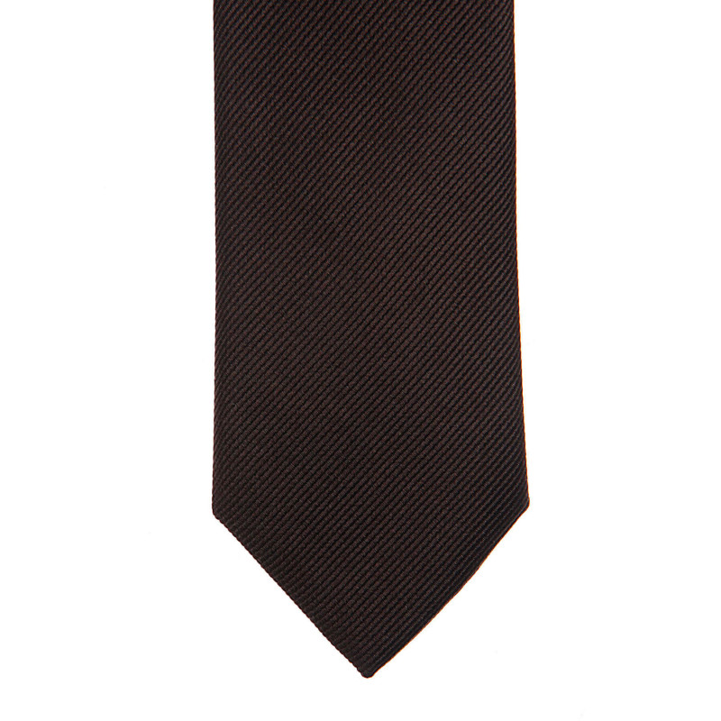 Thin tie in pure silk ribbed