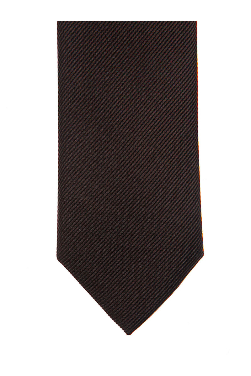 Thin tie in pure silk ribbed
