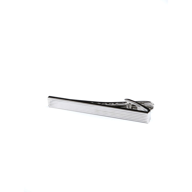 A tie-clip metal grooved