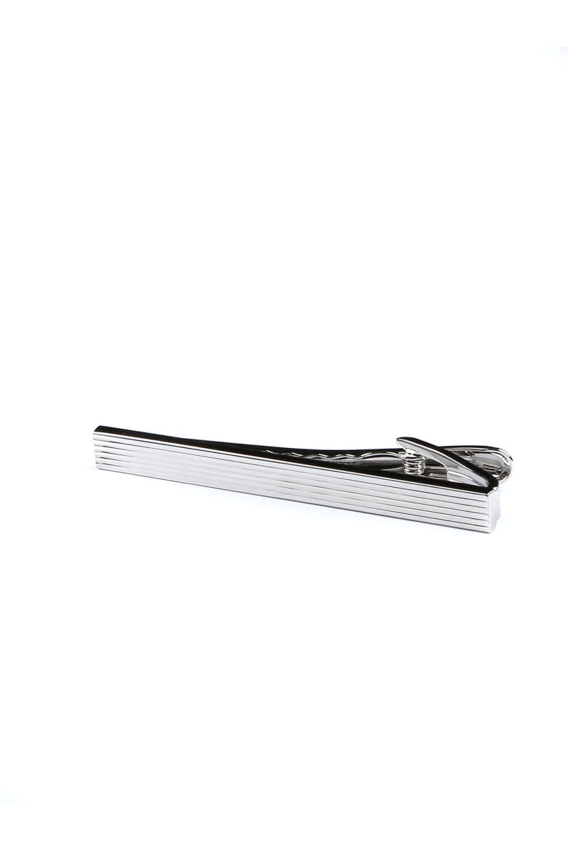 A tie-clip metal grooved