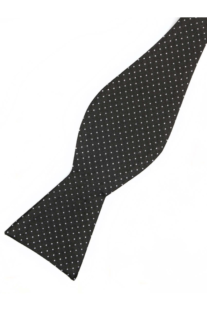 Noeud papillon ouvert à puces en pure soie