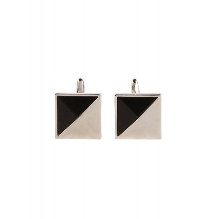 Cufflinks two-tone metal and black