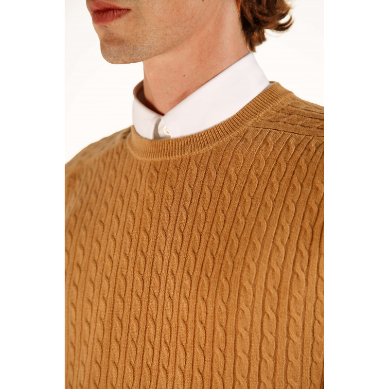 Pull homme en cachemire torsade