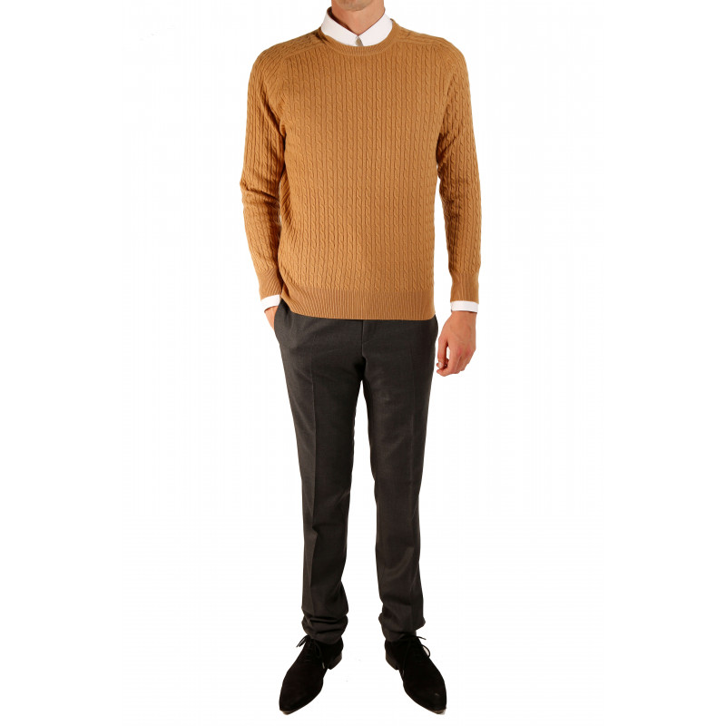 Pull homme en cachemire torsade