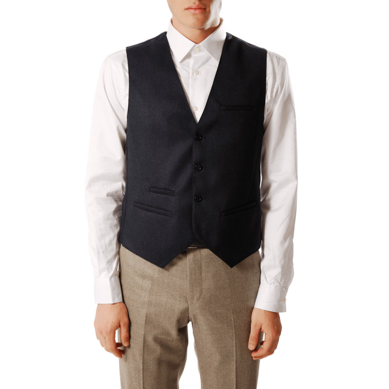 Vest man in pure flannel wool Vitale Barberis Canonico