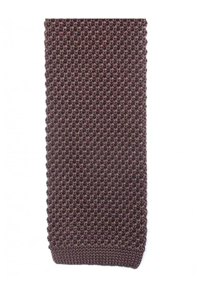 Cravate fine en maille tricot de pure soie