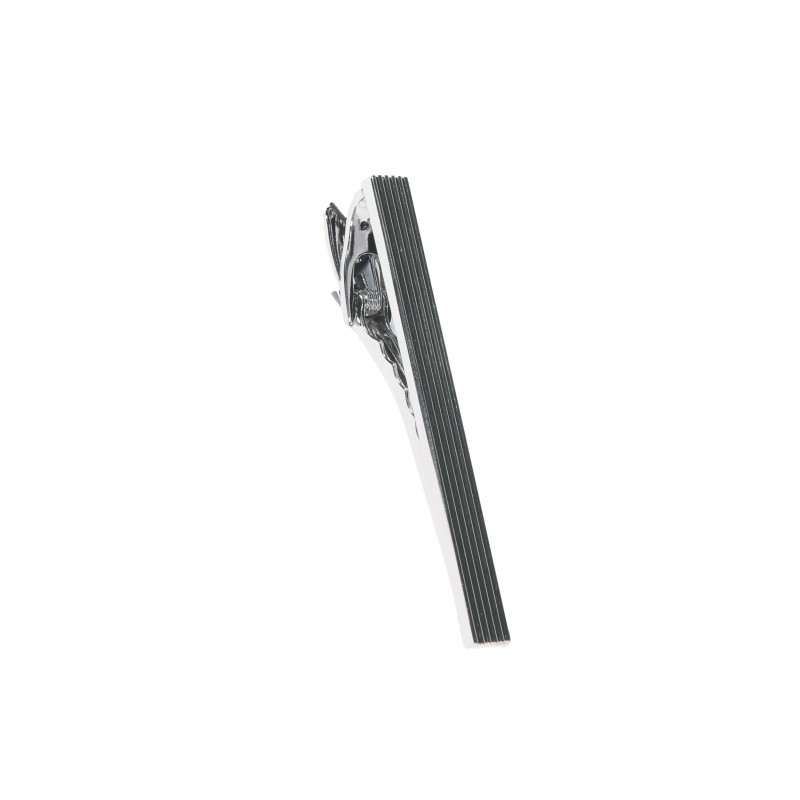 A tie-clip metal grooved