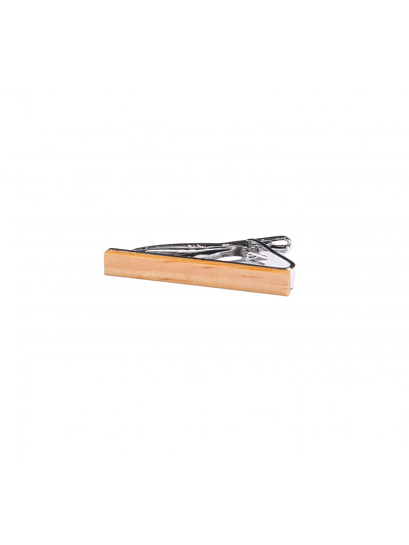 Clip slim tie with wood finishing