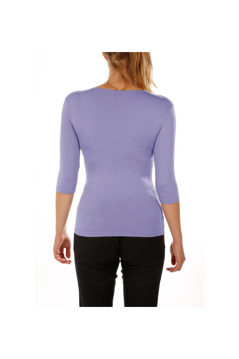 T-shirt femme viscose stretch manches trois quart