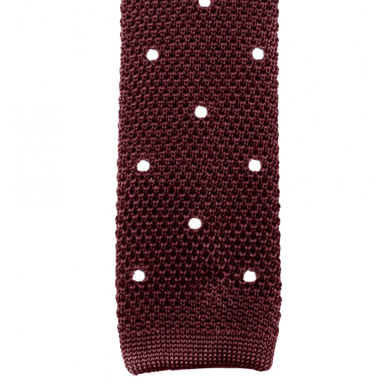 Tie fine mesh knit of pure silk polka dot