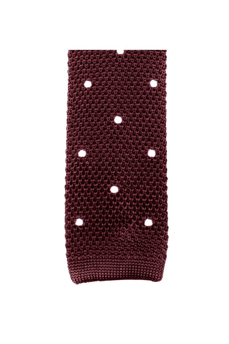 Tie fine mesh knit of pure silk polka dot