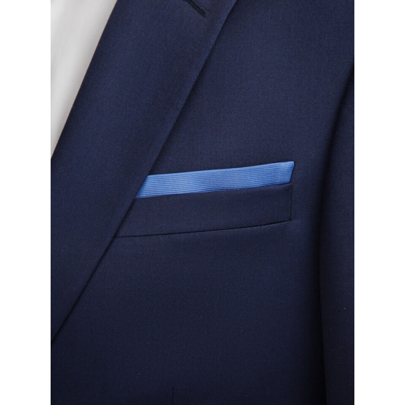 Sleeve suit in pure silk finely ribbed grey reversible blue hard