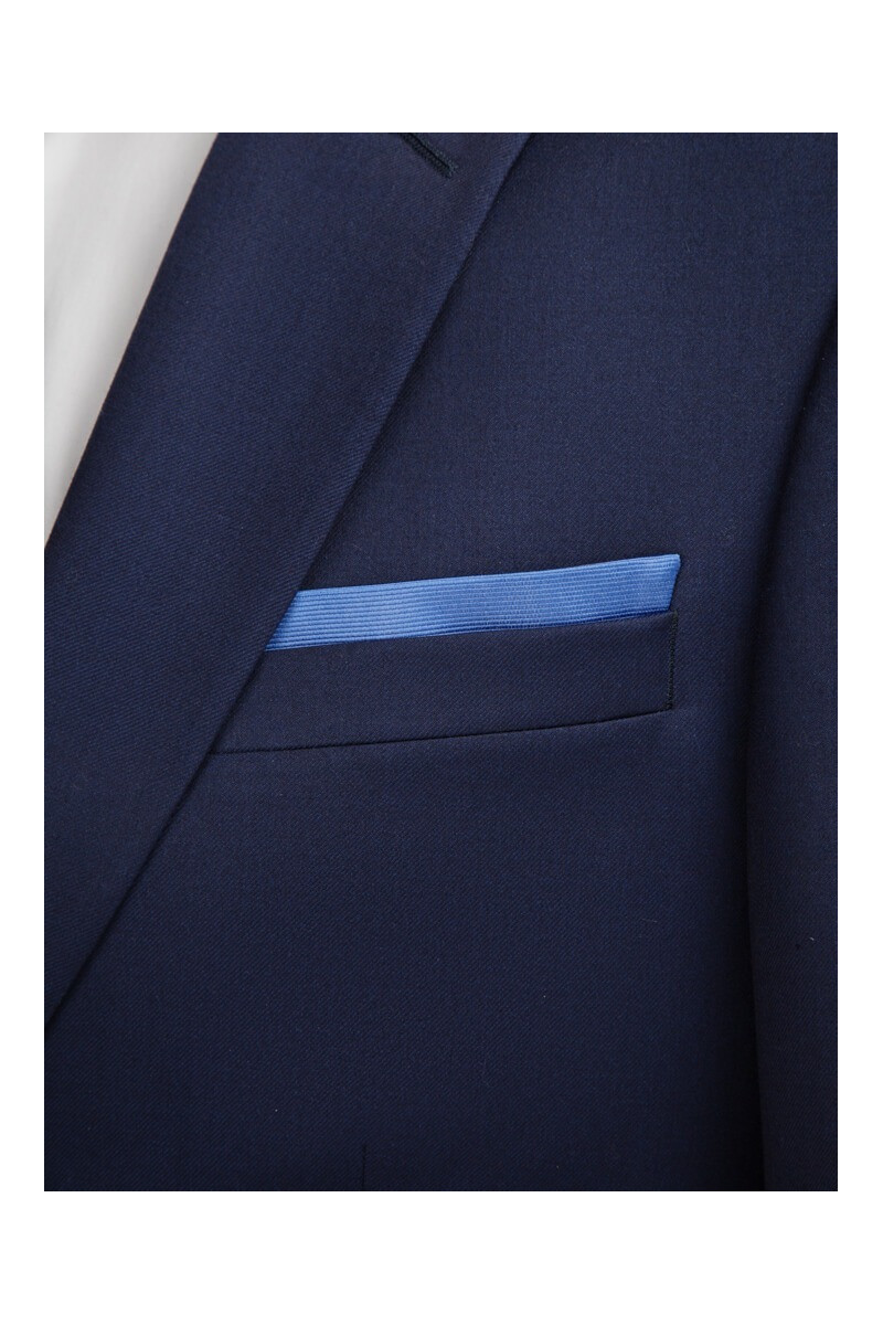 Sleeve suit in pure silk finely ribbed grey reversible blue hard