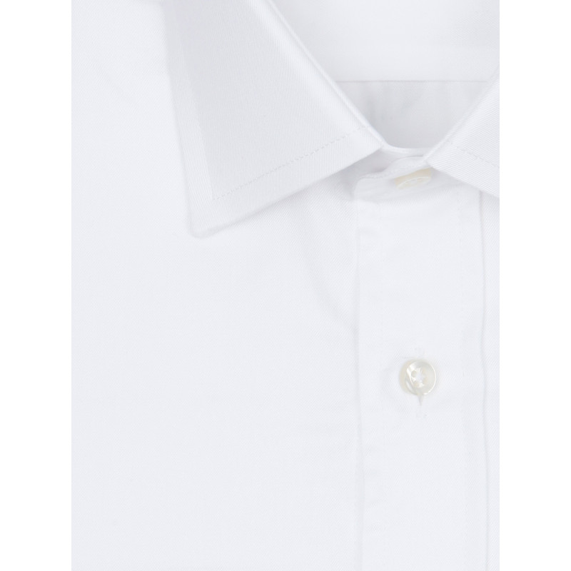 Chemise unie homme cintrée à poignet mousquetaire