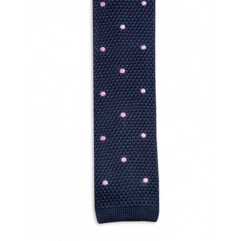 Tie fine mesh knit of pure silk polka dot