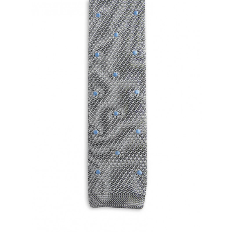 Tie fine mesh knit of pure silk polka dot