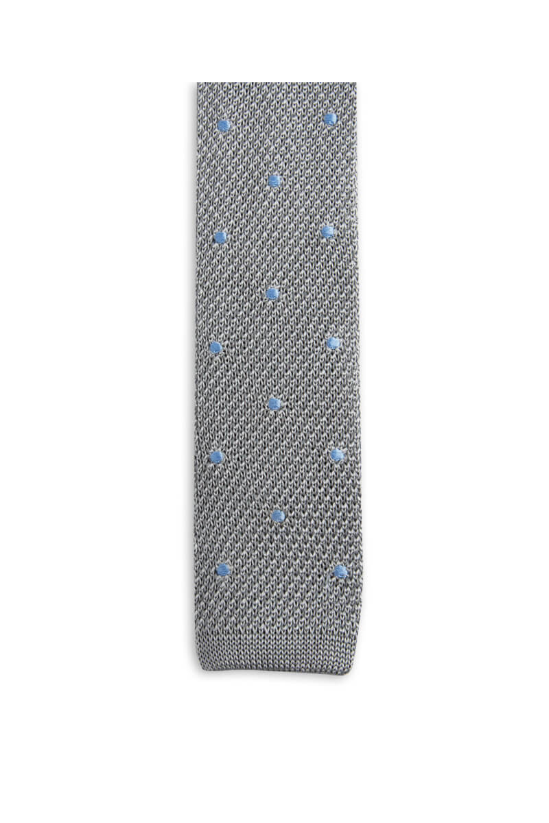 Tie fine mesh knit of pure silk polka dot