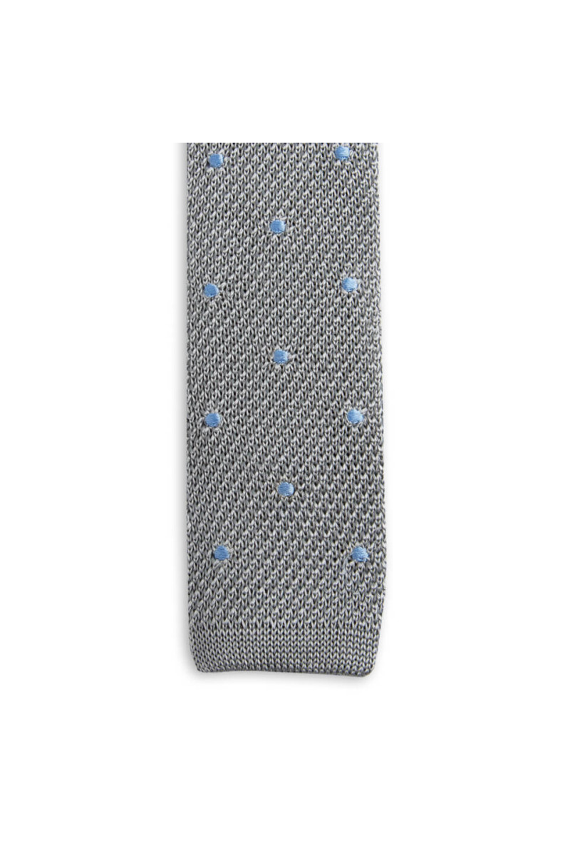 Tie fine mesh knit of pure silk polka dot
