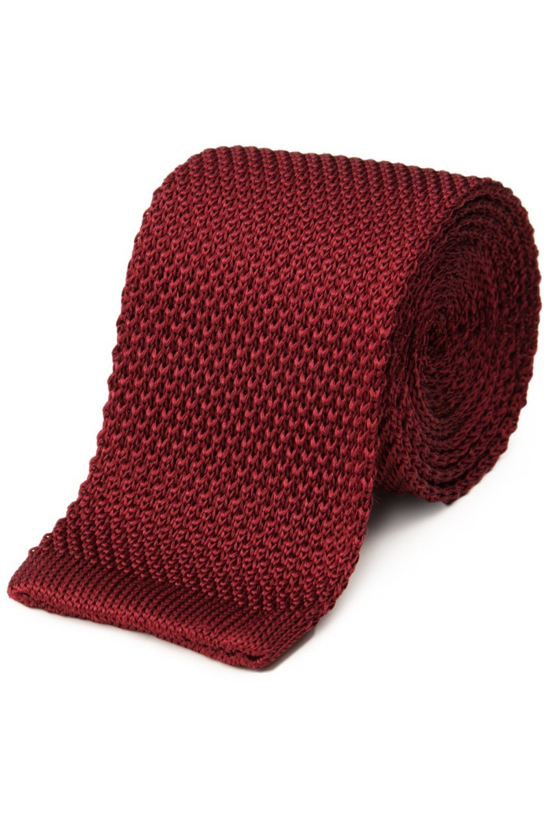 Cravate fine en maille tricot de pure soie