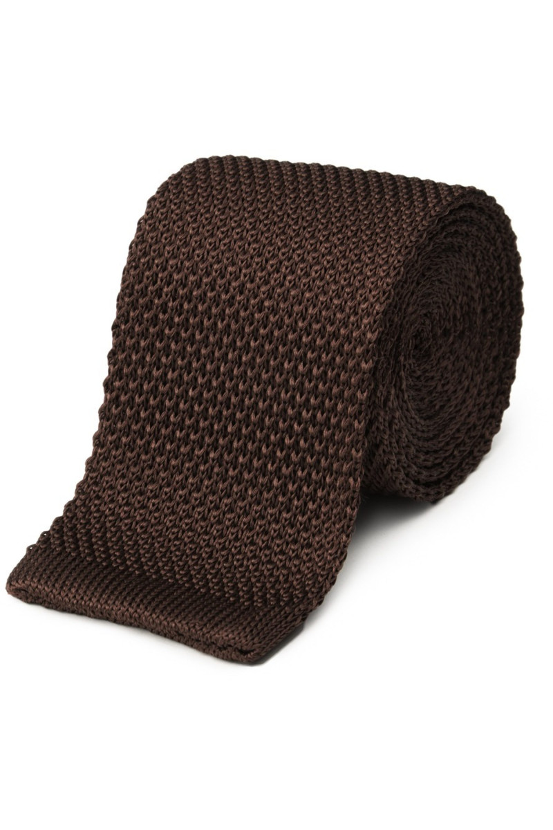 Cravate fine en maille tricot de pure soie